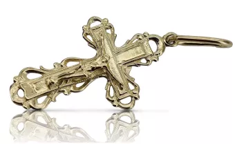 Итальянская желтая 14к 585 золото Православный крест oc007y