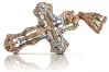 Rose russe rouge blanc Or 14 carats Croix orthodoxe oc008rw