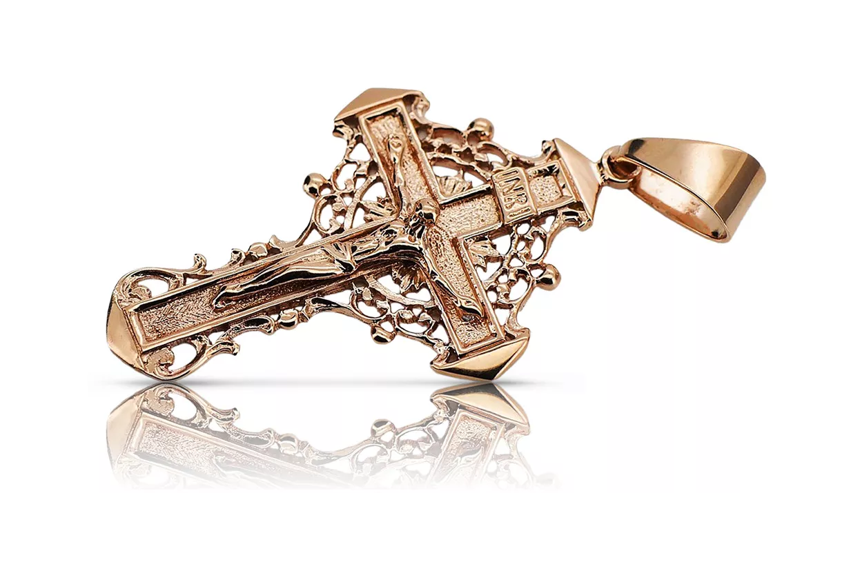 Crucea ortodoxă de aur ★ russiangold.com ★ Aur 585 333 Preț mic