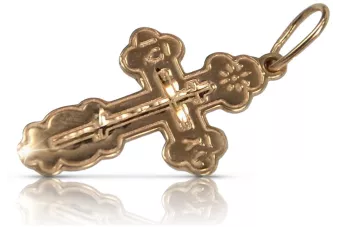 Rosa rusa 14k 585 oro cruz ortodoxa oc019r