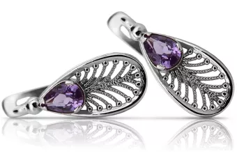 Vinobraní Robyjskie vinobraní Silver 925 náušnice s Alexandrite Vec067S vinobraní