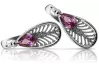 Vintage Vintage 925 Silver amethyst earrings vec067s Vintage