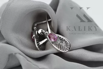 Vintage Vintage 925 Silver amethyst earrings vec067s Vintage