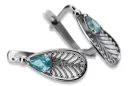 Vintage Vintage 925 Silver aquamarine earrings vec067s Vintage