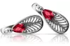 Vintage Vintage 925 Silver ruby earrings vec067s Vintage