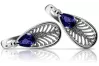 Vintage Vintage 925 Silver sapphire earrings vec067s Vintage