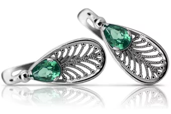 copy of Plata soviética rusa 925 Alejandrita Rubí Esmeralda Zafiro Aguamarina Zircón ... Pendientes VEC033S