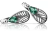 Vintage Vintage 925 Silver emerald earrings vec067s Vintage