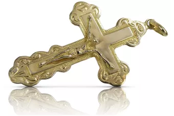 Auksinis kryžius ortodoksinis 14k 585 pakaba geltonas kryžius auksinis oc013y