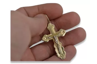 Auksinis kryžius ortodoksinis 14k 585 pakaba geltonas kryžius auksinis oc013y