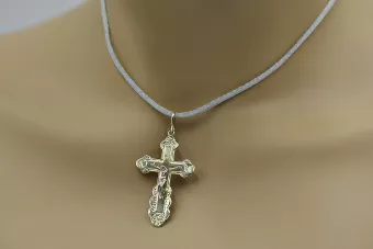 Auksinis kryžius ortodoksinis 14k 585 pakaba geltonas kryžius auksinis oc013y