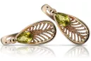 Vintage silver rose gold plated 925 peridot earrings vec067 Vintage