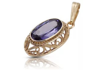 Přívěsek s vintage 14k 585 zlato s Alexandryt VPC014 vinobraní