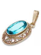 Vintage rose 14k 585 gold aquamarine pendant vpc014 Vintage