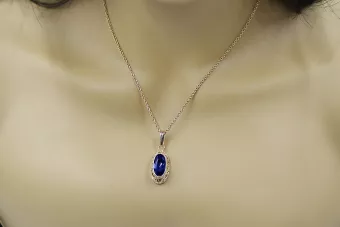 Ρωσικό μενταγιόν από ροζ κόκκινο 14k χρυσό 585 με ζαφείρι vpc014 Vintage