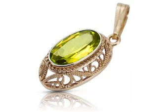 Vintage rose 14k 585 gold perdiot pendant vpc014 Vintage