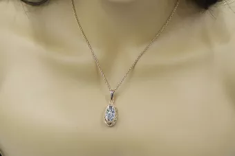 Vintage rose 14k 585 gold zircone pendant vpc014 Vintage