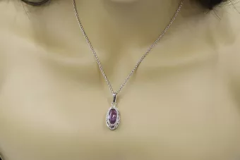 Soviet silver 925 pendant with amethyst vpc014s Vintage