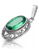 Soviet silver 925 pendant with emerald vpc014s Vintage