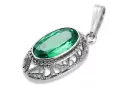 Soviet silver 925 pendant with emerald vpc014s Vintage