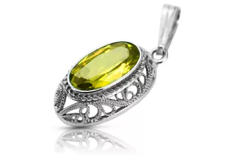 Přívěsek s vintage Silver 925 s Peridotem VPC014S vinobraní