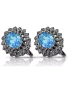 14k white gold 585 aquamarine earrings vec125w Vintage