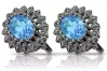 14k white gold 585 aquamarine earrings vec125w Vintage