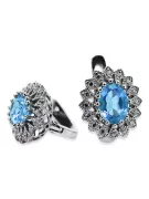 14k white gold 585 aquamarine earrings vec125w Vintage