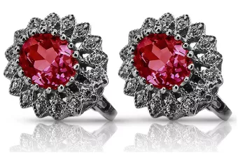 copy of Руски съветски розово розово 14k 585 златни обеци vec033 александрит рубин изумрудено сапфир ...