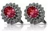 14k white gold 585 ruby earrings vec125w Vintage