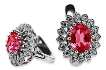 copy of Руски съветски розово розово 14k 585 златни обеци vec033 александрит рубин изумрудено сапфир ...