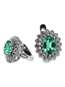14k white gold 585 emerald earrings vec125w Vintage