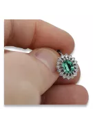 14k white gold 585 emerald earrings vec125w Vintage