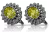 14k white gold 585 peridot earrings vec125w Vintage