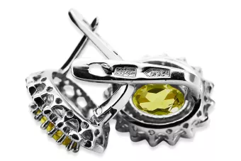 14k white gold 585 peridot earrings vec125w Vintage