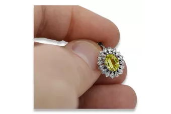 14k white gold 585 peridot earrings vec125w Vintage