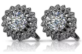 14k white gold 585 zirocne earrings vec125w Vintage