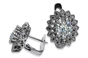 14k white gold 585 zirocne earrings vec125w Vintage