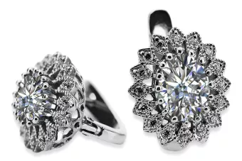 14k white gold 585 zirocne earrings vec125w Vintage
