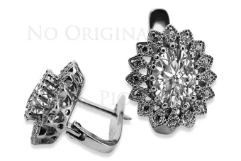 Baltieji aukso auskariai 14k 585 karmazis apvalka vec125w Vintage