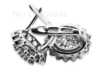 14k white gold 585 settings earrings vec125w Vintage