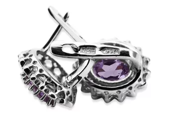14k white gold 585 amethyst earrings vec125w Vintage