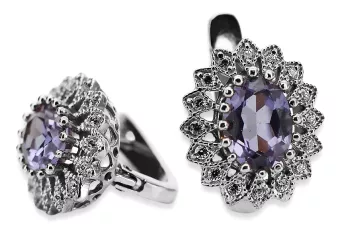 14k white gold 585 alexandrite earrings vec125w Vintage