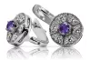 Vintage white 14k 585 gold alexandrite earrings vec161w Vintage
