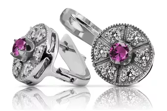 copy of Російська радянська троянда рожева 14к 585 золоті сережки vec033 александрит рубіновий смарагдовий сапфір ...