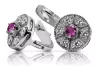 Vintage white 14k 585 gold amethyst earrings vec161w Vintage
