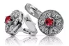 Vintage white 14k 585 gold ruby earrings vec161w Vintage