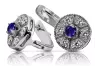 Vintage white 14k 585 gold sapphire earrings vec161w Vintage