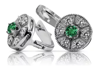 copy of Ruso soviético rosa rosa 14k 585 pendientes de oro vec033 alejandrita rubí esmeralda zafiro ...