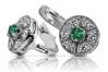 Vintage white 14k 585 gold emerald earrings vec161w Vintage